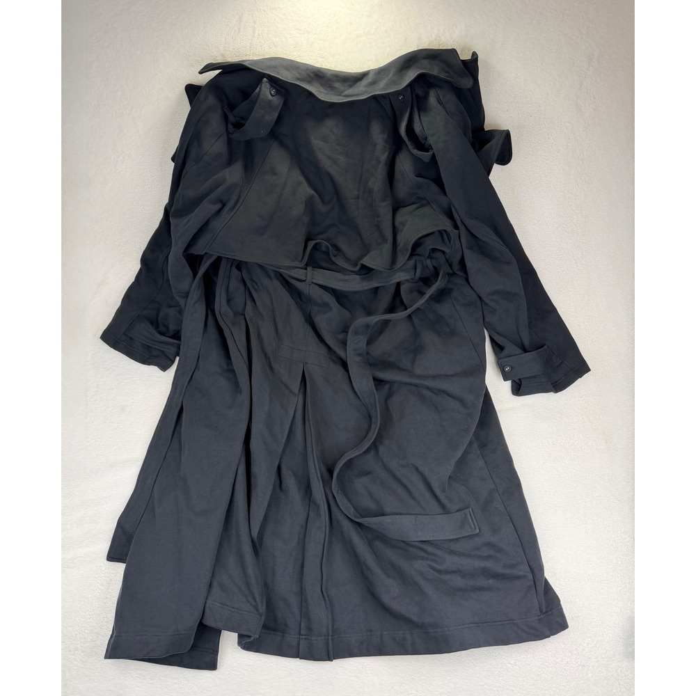 Skims Boyfriend Fleece Trench Coat Washed Onyx Black XL LS-LST-3018W New - Picture 6 of 6